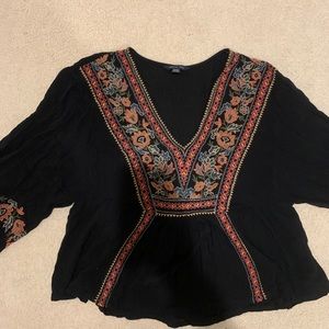 Embroidered peasant top